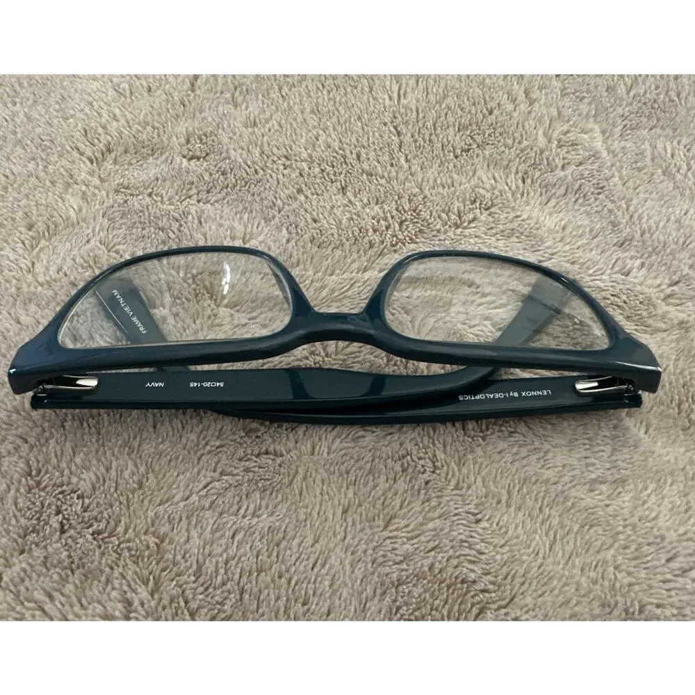 I-DEAL OPTICS LENNOX EYEGLASSES NAVY BLUE Big FRAMES 54-20-145 GUC